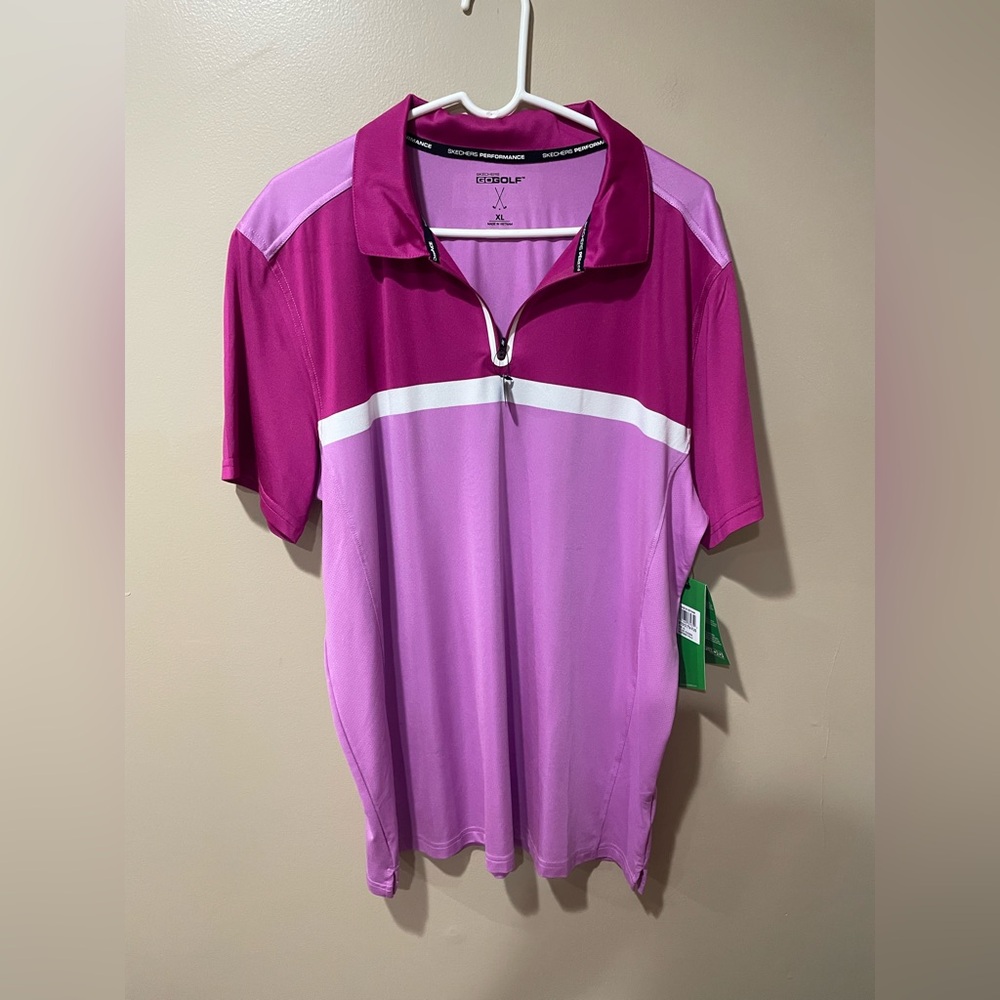 Skechers GoGolf Performance Polo - Pink and Purple